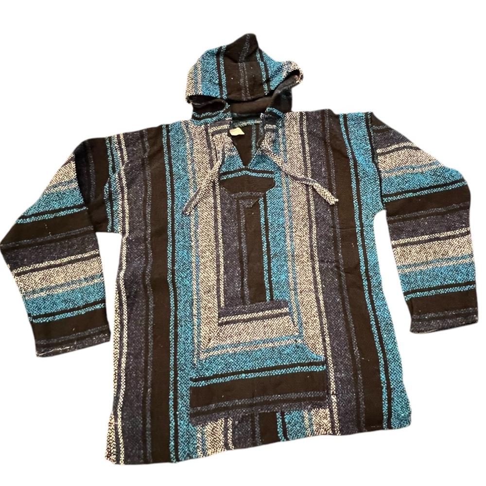 Baja Hoodie Surfer Skater Pullover Top Black Blue Grey Adult XL Travel Vacation